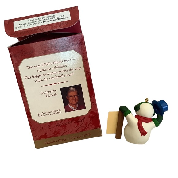 Vintage 1999 Hallmark Keepsake Ornament Millennium Snowman With Original Box - Picture 2 of 9